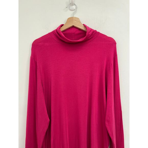 Gudrun Sjoden Lyocell Stretch Jersey Lightweight Colorful Fuchsia Turtleneck XL - Picture 3 of 9